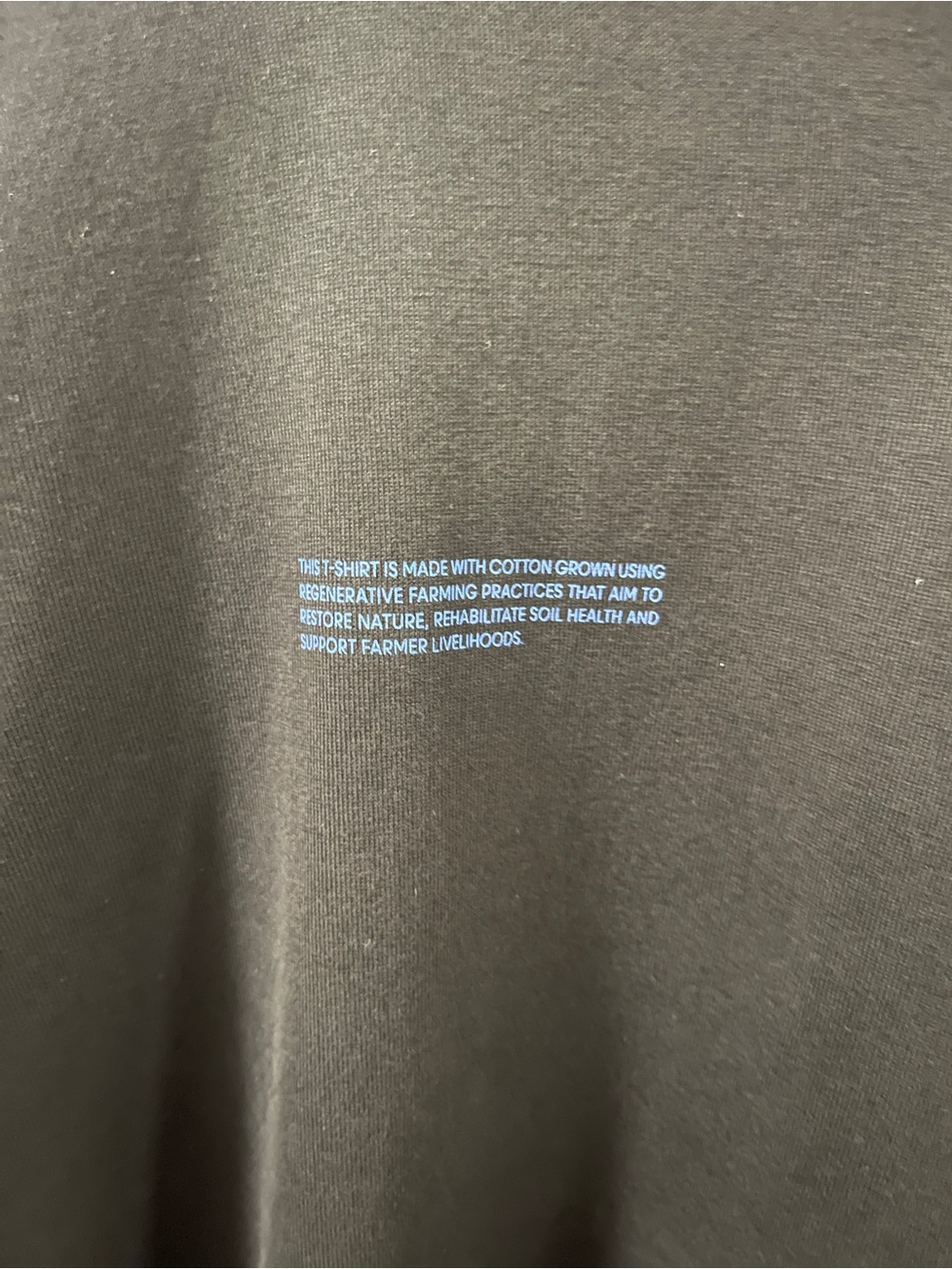 PANGAIA Black Short-Sleeve Tee with Small Blue Print - Picture 4 of 8